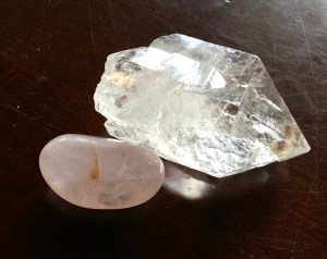 Rose quartz for love, clear quartz for clarity Photo: Julianna Paradisi 2017
